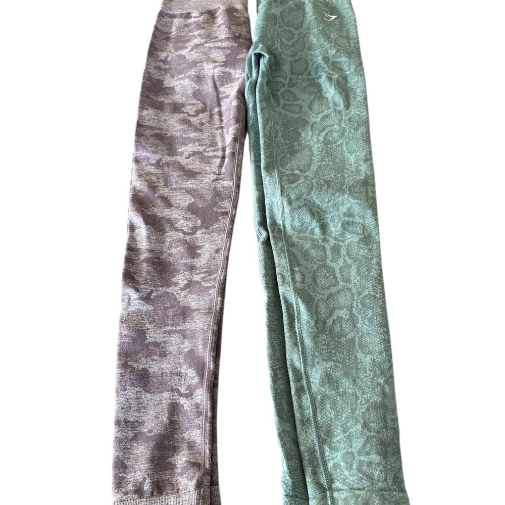 Two Pairs of gymshark Patterned Leggings- S